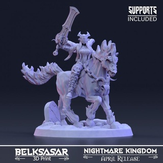 knight eternal pain belksasar 3dprint armor board chain detailed fantasy ram realistic skull sword tomb weapon woman horse boardgames terror tail nightmare hellfire dnd melee lance 32mm infernal 3d print model - Mito3D