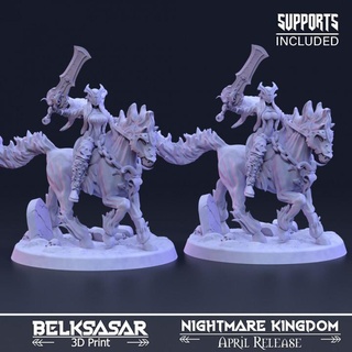 knight eternal pain variant belksasar 3dprint armor board chain detailed fantasy ram realistic skull sword tomb weapon woman horse boardgames terror tail nightmare hellfire dnd melee lance 32mm infernal 3d print model - Mito3D