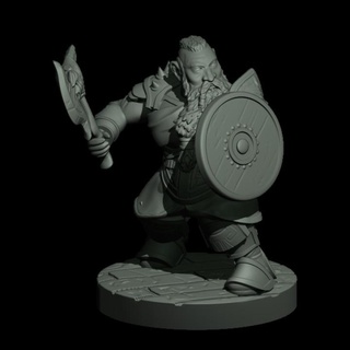 dwarf warrior tenda orc studio Tabletop Characters & Creatures axe d&d advanced dnd 3d print model - Mito3D