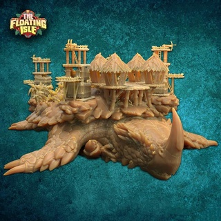 zaratan island turtle dragon trappers lodge Tabletop Characters & Creatures Fantasy Universe creature fdm modular monster ocean sea shark terrain floating underwater d&d dnd isle unsupported 3d print model - Mito3D