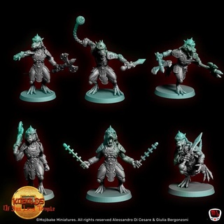 asiático kobolds guerreros pre presupported mojibake coleccionables mesa caracteres criaturas fantasía universo modular armas presupuesto 3d print model - Mito3D