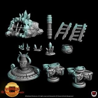 asian kobolds props pre-presupported mojibake collectibles Tabletop 3D Printable Terrain Fantasy terrain scatter presupported 3d print model - Mito3D