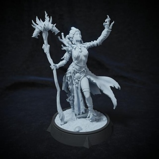 aria maiden coral - enemy cove swords deep cripta studios Tabletop Characters & Creatures Fantasy Universe beach fantasy female girl rpg tribal woman witch caster spell d&d dnd hawaii maori sorcerer shaman polynesian summoner 3d print model - Mito3D
