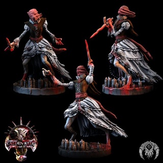 courtiers x3 bestiarum miniatures ghost horror undead assassin dungeon werewolf keep 32mm calden  3d print model - Mito3D