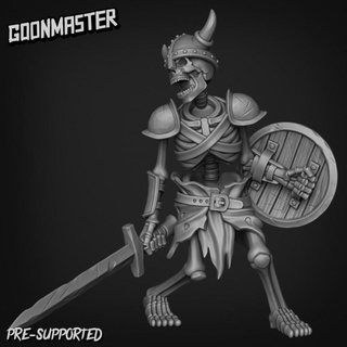 skeleton warrior 1 goon master Tabletop Characters & Creatures Fantasy Universe army bone fighter monster soldier undead zombie banner evil mushroom tabletop summon dnd follower fungi necromancer swamp bog 3d print model - Mito3D