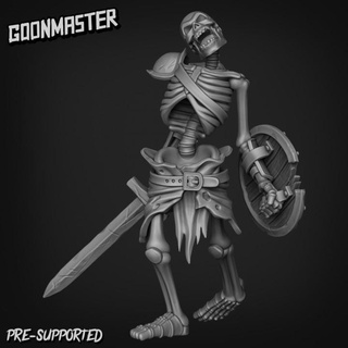 skeleton warrior 2 goon master Tabletop Characters & Creatures Fantasy Universe army bone fighter monster soldier undead zombie banner evil mushroom tabletop summon dnd follower fungi necromancer swamp bog 3d print model - Mito3D