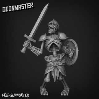 skeleton warrior 5 goon master Tabletop Characters & Creatures Fantasy Universe army bone fighter monster soldier undead zombie banner evil mushroom tabletop summon dnd follower fungi necromancer swamp bog 3d print model - Mito3D