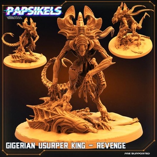 gigerian royal usurper king papsikels miniatures Tabletop Characters & Creatures Fantasy Universe Store fight queen 3d print model - Mito3D