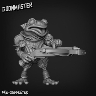 fancy frog arbalest 1 b goon master Tabletop Characters & Creatures Fantasy Universe fighter soldier wargaming warrior miniature tabletop paladin dnd toad armoured grung swamp 3d print model - Mito3D