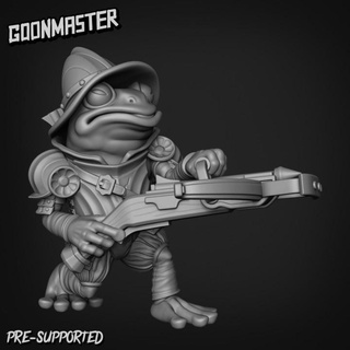 fancy frog arbalest 2 goon master Tabletop Characters & Creatures Fantasy Universe fighter soldier wargaming warrior miniature tabletop crossbow paladin dnd toad armoured grung swamp 3d print model - Mito3D