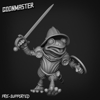 fancy frog swordsman 2 goon master Tabletop Characters & Creatures Fantasy Universe fighter soldier wargaming warrior miniature tabletop paladin dnd toad armoured grung swamp 3d print model - Mito3D