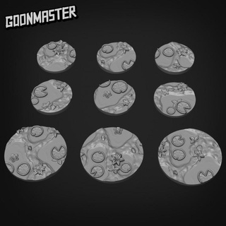 swamp bases - 25mm 35mm goon master Tabletop 3D Printable Terrain Fantasy wargaming water miniature tabletop frog round pad lily bog 3d print model - Mito3D