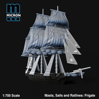 masts sails ratlines frigate micron miniatures Tabletop Characters & Creatures Historical Universe Vehicles Machines armada sail manowar blackseas 3d print model - Mito3D