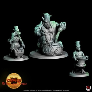 asian kobolds chef & helpers pre-supported mojibake collectibles  Tabletop Tabletop Characters & Creatures Fantasy Universe Tabletop Tabletop Characters & Creatures dragon minis asian chef helpers kobolds presupported mojibake  3d print model - Mito3D