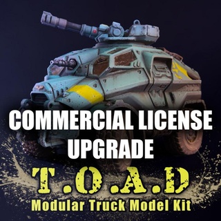 toad - commercial license upgrade 3d files treadhead rad Tabletop Characters & Creatures Sci-Fi Universe Vehicles Machines guard kit modular truck vehicle wargaming miniature military raygun 28mm prime goliath 32mm cults raptors gsc taurox rockgrinder 3d print model - Mito3D