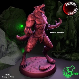 werewolf veteran tpk lab Store creature dragons dungeons miniatures monster wolf miniature tabletop d&d 3d print model - Mito3D