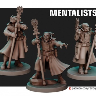 mentalisti jukko tavolo personaggi creature Sci Fi universo fanteria gioco guerra pellegrino rosso 3d print model - Mito3D