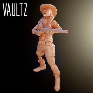 margaret vaultz miniatures Tabletop Characters & Creatures modern rpg woman character miniature tabletop zombicide prosthesis cowgirl survivor 3d print model - Mito3D