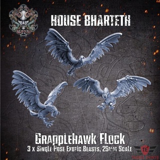 house bharteth - cyber hawk flock tagged events Tabletop Characters & Creatures Sci-Fi Universe 40k warhammer necromunda underhive arbites enforcers grapplehawk 3d print model - Mito3D