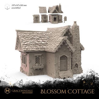blossom cottage gracewindale mini scenery Tabletop 3D Printable Terrain Fantasy city house medieval prop terrain shop props miniature tabletop diorama village town d&d 28mm dnd 32mm 3d print model - Mito3D
