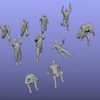 personajes en nico carlos david ferito tavolo personaggi creature base correre impaurire panico gridare 3d print model - Mito3D