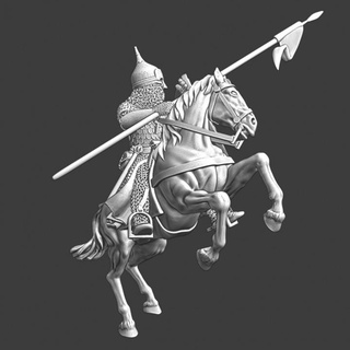 mounted heavy russian warrior - lance northern crusades miniatures Tabletop Characters & Creatures Historical Universe battle soldier wargaming horse alexander charge toysoldier 28mm lake peipus novgorod nevsky 3d print model - Mito3D