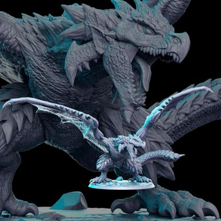 espinhoso Dragão monstro 32mm dnd rn estúdio tampo mesa personagens criaturas fantasia universo rpg Drake 3d print model - Mito3D