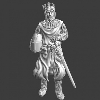 medieval king - relaxed pose northern crusades miniatures Tabletop Characters & Creatures Historical Universe printable figurine model miniature tabletop denmark toysoldier 28mm danish lionheart crusader richard jarl valdemar birger livonia 3d print model - Mito3D