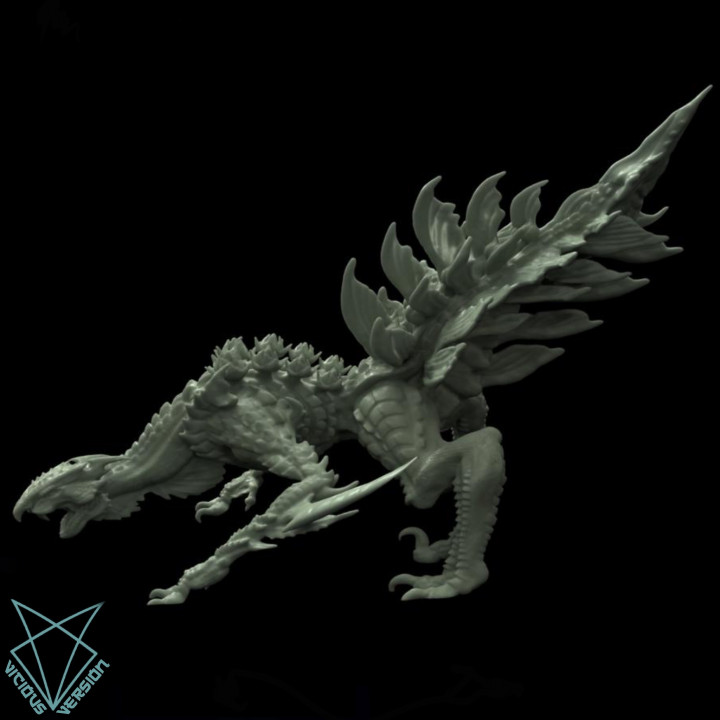 mega cetil mh estilo folha lâmina dezenas tampo mesa personagens criaturas fantasia universo dinossauro Dragão lagarto monstro plantar Pokémon réptil Wyvern serpe cativo 3D print model - Mito3D