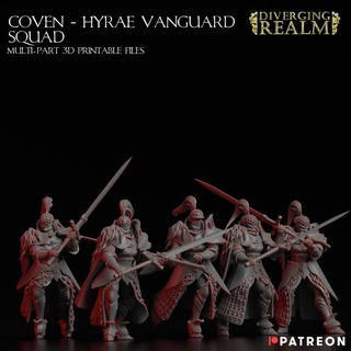 coven - hyrae vanguard squad divergingrealm Tabletop Characters & Creatures Fantasy Universe multipart divergingreal 3d print model - Mito3D