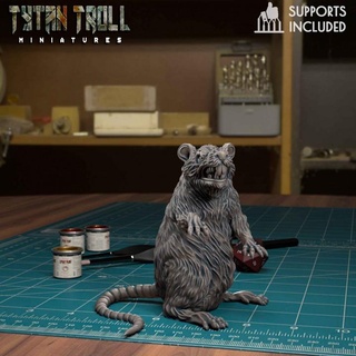 giant rat 06 pre-supported tytantroll miniatures Store dragons dungeons fantasy scale shadow minis pack dnd 32mm vermintide encounters ratman ratmen vermin ratpack cr1 3d print model - Mito3D