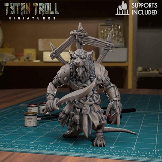 ratman sword 01 pre-supported tytantroll miniatures Store dragons dungeons fantasy giant scale rat shadow minis pack dnd 32mm vermintide encounters ratmen vermin ratpack cr1 3d print model - Mito3D