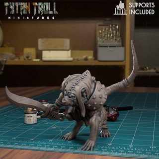 ratman sword 02 pre-supported tytantroll miniatures Store dragons dungeons fantasy giant scale rat shadow minis pack dnd 32mm vermintide encounters ratmen vermin ratpack cr1 3d print model - Mito3D