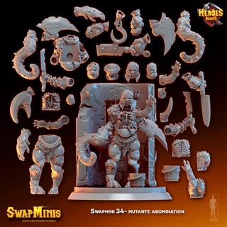 swapmini 34 mutante abominação Heróis bestas tampo mesa personagens criaturas fantasia universo golem Frankenstein carne fleshgolem 3d print model - Mito3D