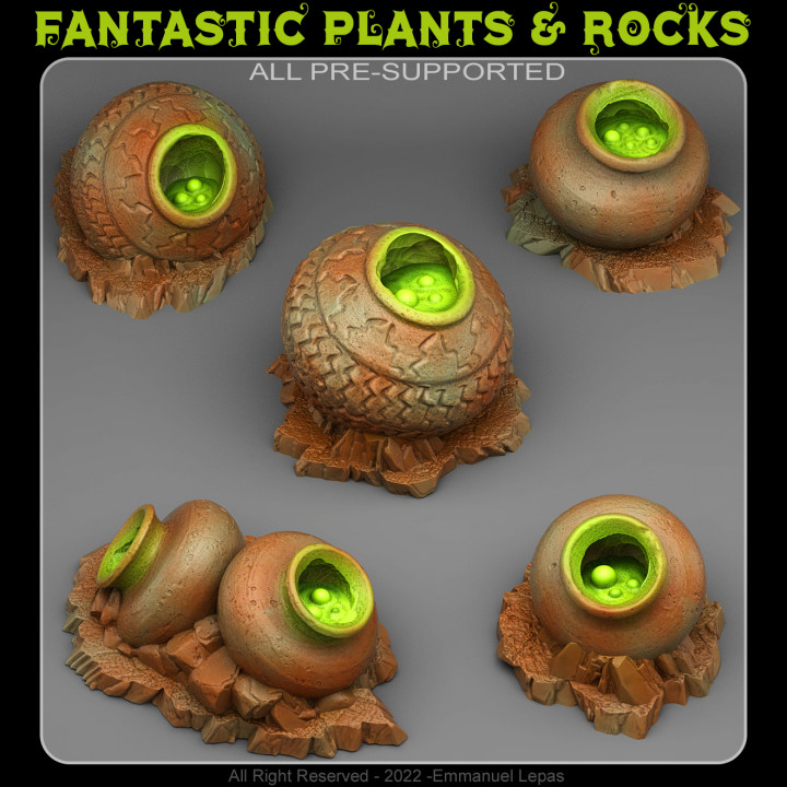 bruxa caldeirão fantástico plantas pedras tampo mesa 3D imprimível terreno fantasia resina emmanuel 4k espalhar Solte apoiado 8k 6k 3D print model - Mito3D