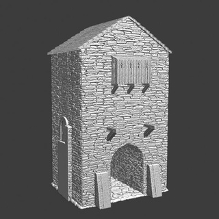 grande alto ciudad portón medieval modular castillo sistema Norte cruzadas miniaturas mesa caracteres criaturas histórico universo 3D imprimible terreno modelo torre juego guerra pared miniatura pueblo 28mm puerta 3d print model - Mito3D