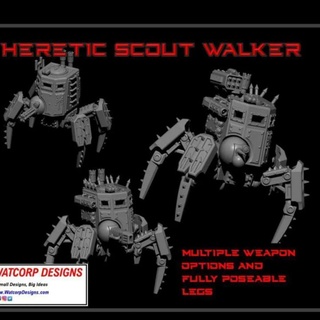heretic scout walker watcorp designs Tabletop Characters & Creatures Sci-Fi Universe Vehicles Machines miniatures wargames wargaming warhammer scifi sentinel tabletop stalker chaos warhammer40k tabletopgames cultist warhammer40000 renegade 3d print model - Mito3D