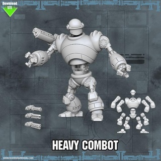 heavy combot bombshell miniatures Tabletop Characters & Creatures Sci-Fi Universe droid robot mecha mech bot dreadnought 3d print model - Mito3D