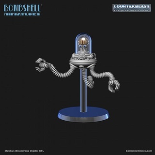 adormeceu cérebro bomba miniaturas tampo mesa personagens criaturas Sci Fi universo andróide robô ciborgue 3d print model - Mito3D