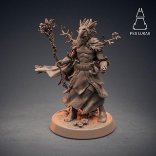 elf Druid pes lukas masaüstü karakterler yaratıklar fantezi Evren mağaza adam doğa erkek büyücü 3d print model - Mito3D