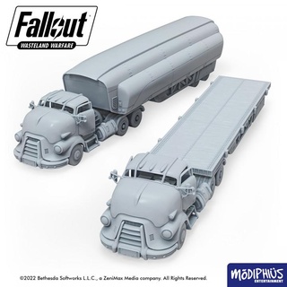 fallout wasteland warfare - print home flatbed truck modiphius entertainment Tabletop Characters & Creatures Sci-Fi Universe Vehicles Machines road street terrain vehicle vault tabletop wargame bethesda scenery cab scenic highway wastelander lorry 3d print model - Mito3D