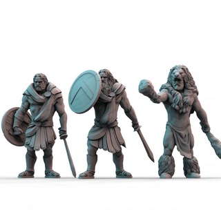 hero set pre-supported print minis god greek mythology roman zeus hercules heracles slayer odyssey odysseus humanoid perseus 3d print model - Mito3D