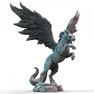 Pégase pre supported impression minis Dieu grec Légende mythologie blanc cheval volant Poséidon mythe ailé 3d print model - Mito3D