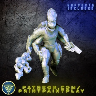 4-armed alien specialist print paint play Tabletop Characters & Creatures Sci-Fi Universe roleplay rpg sci-fi soldier character miniature tabletop 32mm starfinder kasatha operative 3d print model - Mito3D