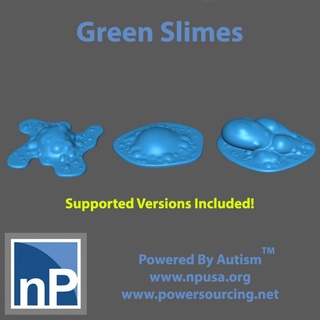 green slimes oozes mark theurer Tabletop 3D Printable Terrain Fantasy creature dragons dungeons monster ooze slime dnd puddle symbiote 3d print model - Mito3D