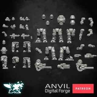 ajax suits & tracer recon team - anvil digital forge february 2022 industry ltd Tabletop Characters Creatures Sci-Fi Universe armor sci-fi mech suit afterlife armoured 3d print model - Mito3D