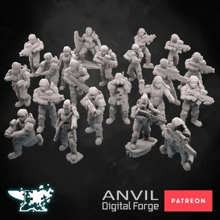 republic grenadiers - anvil digital forge november 2021 industry ltd Tabletop Characters & Creatures Sci-Fi Universe armor sniper rifle infantry afterlife armoured grenadier pcr 3d print model - Mito3D