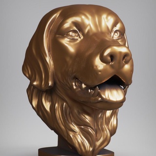 d'oro retriever testa garawake fan arte busti animale gatto cane domestico 3dprint recuperatore 3d print model - Mito3D
