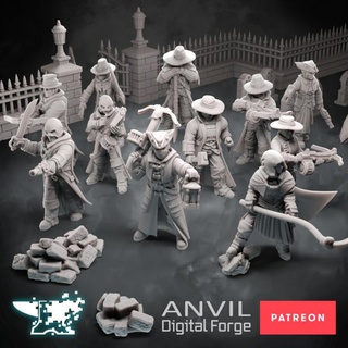 gothic vampire hunters - anvil digital forge october 2021 industry ltd Tabletop Characters & Creatures Fantasy Universe halloween victorian 3d print model - Mito3D