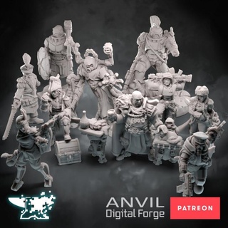 anniversary characters - anvil digital forge september 2021 industry ltd Tabletop Characters & Creatures Sci-Fi Universe sci-fi space scenary corridors void exo-lord regiments 3d print model - Mito3D